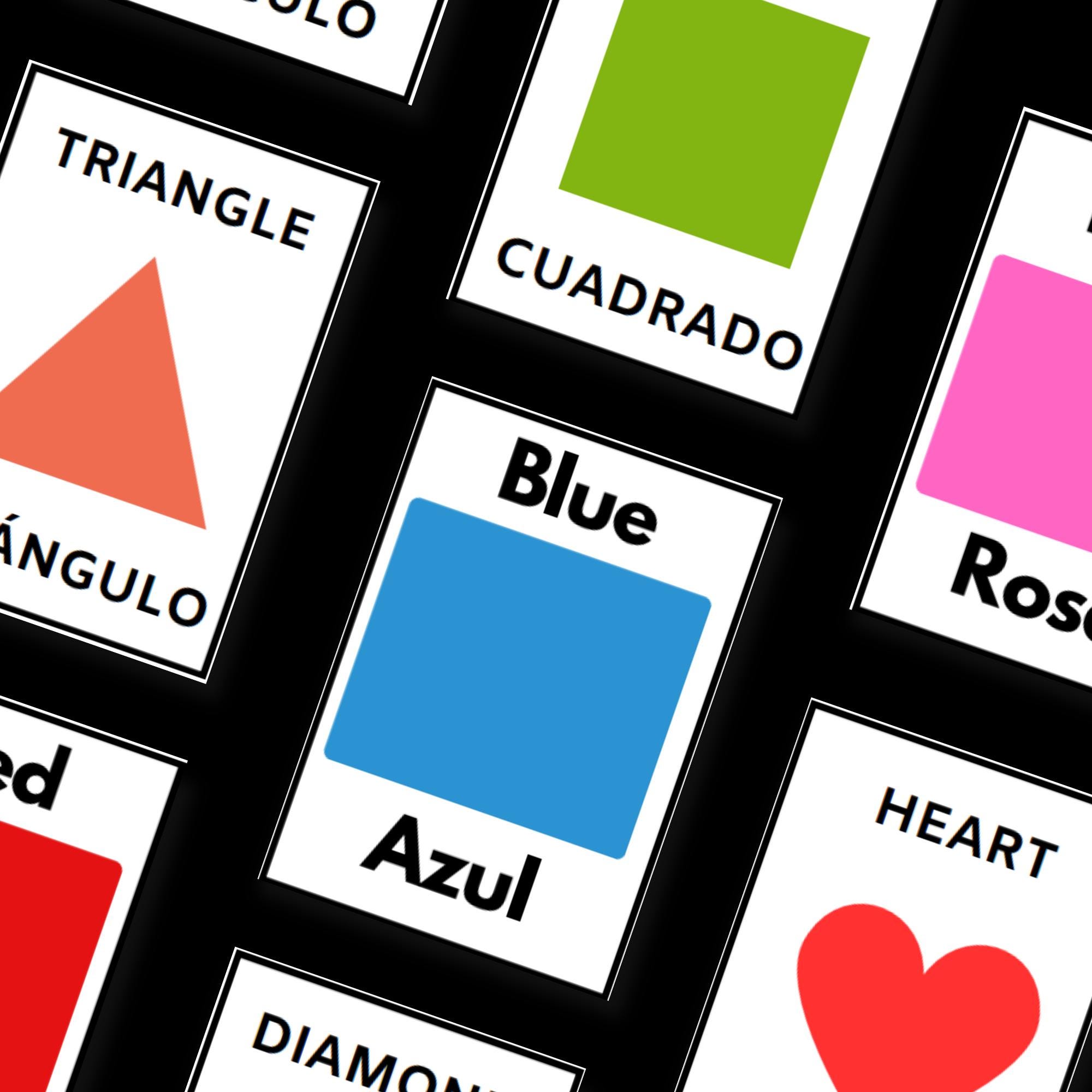 Bilingual English and Spanish Vocabulary Flashcards Shapes & Colors ...