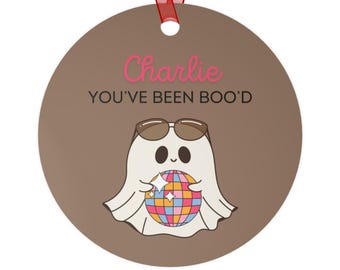 Halloween-Geist Süßigkeitenskorb-Etikett für Kinder, benutzerdefiniertes Namensschild für Süßes oder Saures Eimer, Boo Korb-Etikett personalisiert für Kinder, Boo Korb