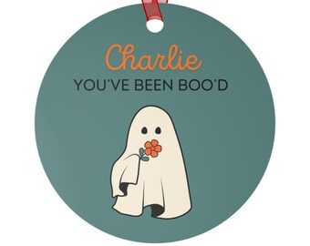 Halloween-Geist Süßigkeitenskorb-Etikett für Kinder, benutzerdefiniertes Namensschild für Süßes oder Saures Eimer, Boo Korb-Etikett personalisiert für Kinder, Boo Korb
