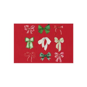 Merry Christmas Doormat, Christmas Doormat, Winter Decoration, Welcome Mat, Holiday Doormat, Winter Decor, Christmas Bow Rug,  Coquette bows