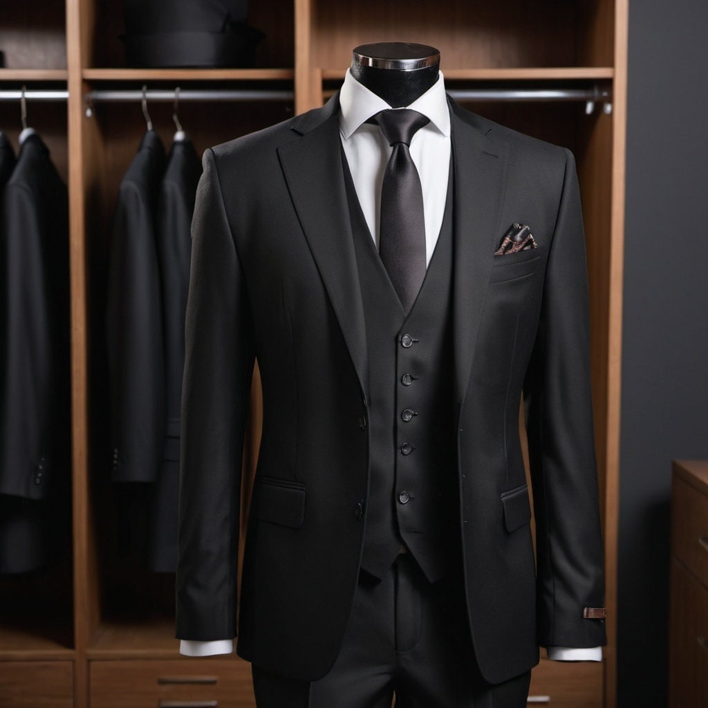 Black 3 piece suit - Etsy 日本 Black 3 piece suit - Etsy 日本