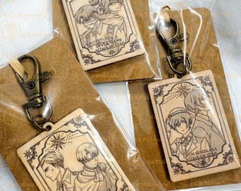 Houten sleutelhanger | Aanval op Titan | Eren Yeager, Mikasa, Erwin, Levi, Hange AOT-merchandise | Eremika, Eruri, LeviHan