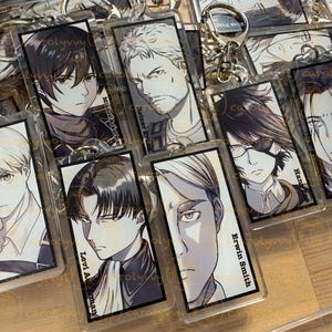 AOT Acrylic Keychain | Attack on Titan | Eren Yeager, Erwin Smith, Reiner, Levi Ackerman, Armin, Hange AOT merch