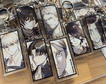 AOT-sleutelhanger van acryl | Aanval op Titan | Eren Yeager, Erwin Smith, Reiner, Levi Ackerman, Armin, Hange AOT-merchandise