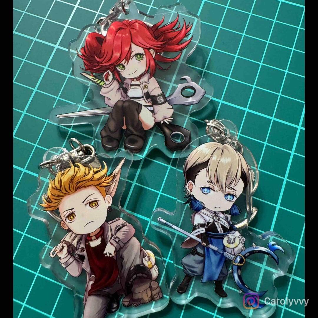 Zanka Keychain Gachiakuta Acrylic Chibi Keyring | Enjin, Zanka and Riyo Keychain - Etsy