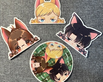 Chibi Attack on Titan Stickers | Erwin, Levi, Hange Water-resistant Decals