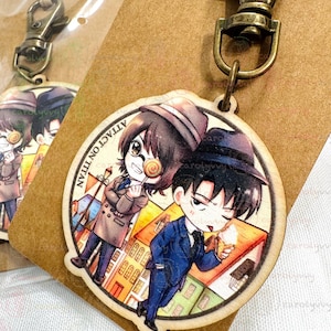 Portachiavi in legno / Attacco ai Giganti / Levi, Hange AOT merchandising / LeviHan merchandising o regalo