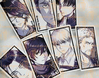 進撃の巨人ステッカーセット｜耐水性デカール｜エレン、エルヴィン、ライナー、リヴァイ、アルミン、ハンジ、ミカサの進撃の巨人グッズデカールまたはギフト
