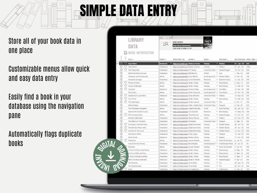 Home Library Manager: Book Collection Tracker (google Sheets, Digital ...