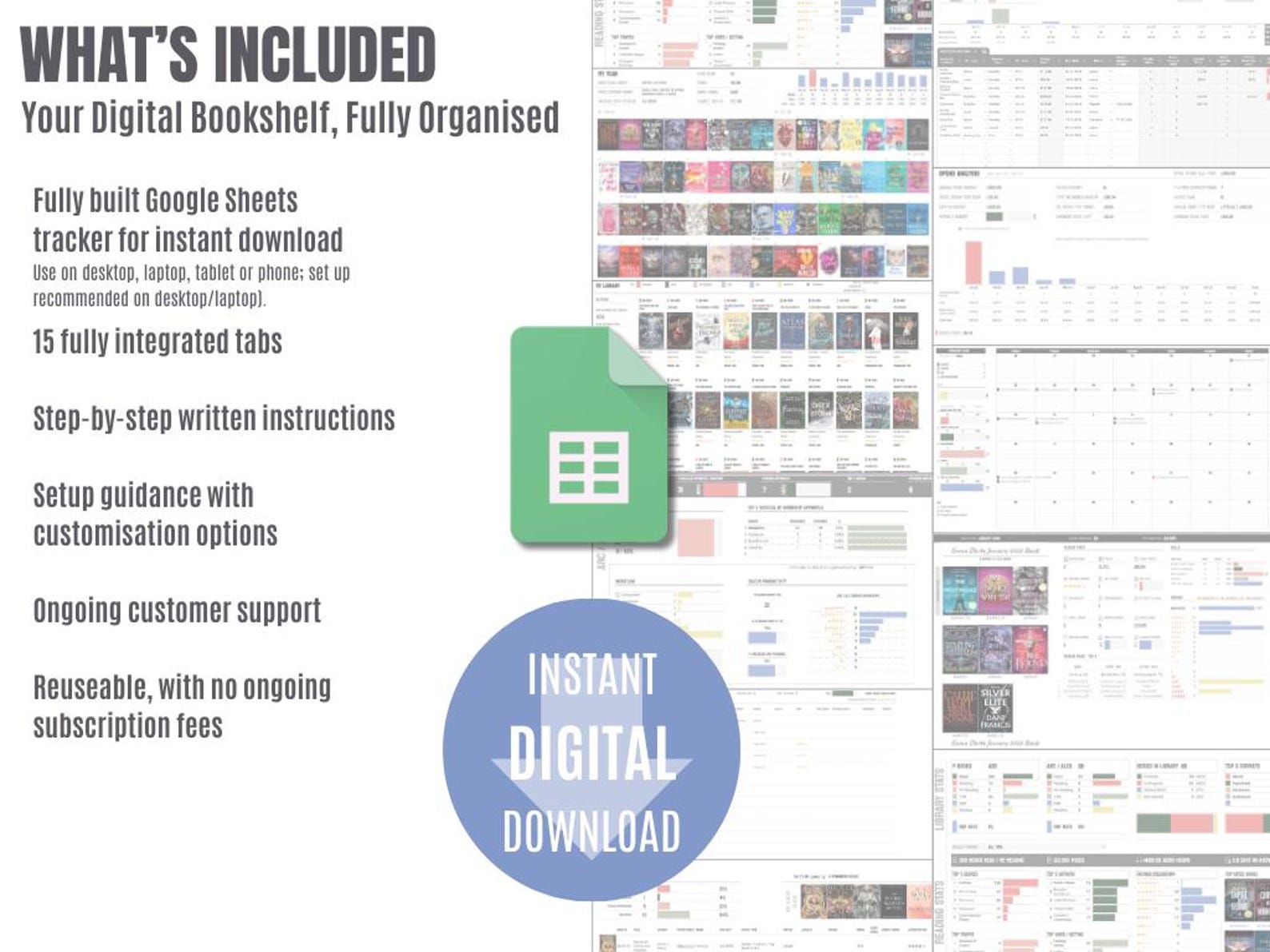 Google Sheets Book Tracker: Reader Edition, ARC, TBR Organizer (digital ...