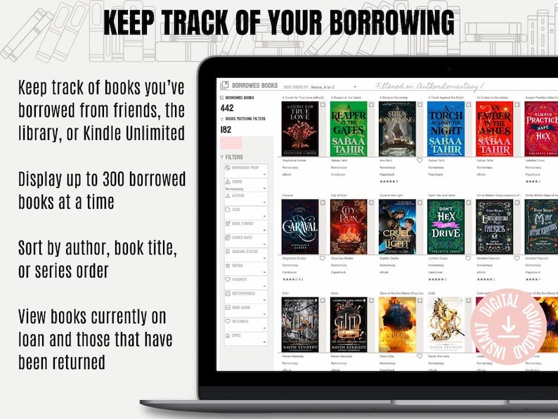 Home Library Manager: Book Collection Tracker (google Sheets, Digital ...