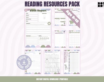 Kids Reading Resources Printable Pack | Book Reports, Trackers (PDF)