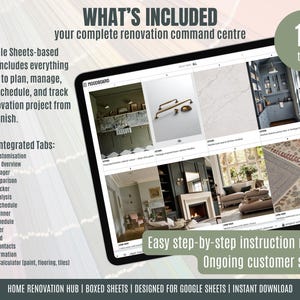 Renovation Planner Spreadsheet | Home Remodel Budget & Project Tracker | Contractor Quote Manager | Google Sheets Dashboard image 2