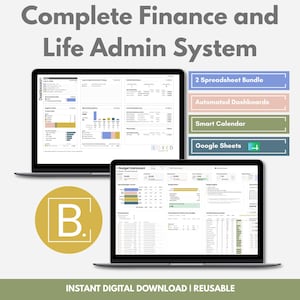 Google Sheets Finance and Life Admin System Bundle (Digital Download)