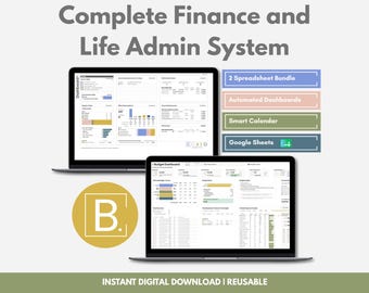 Google Sheets Finance and Life Admin System Bundle (Digital Download)