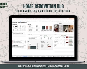Renovation Planner Spreadsheet | Home Remodel Budget & Project Tracker | Contractor Quote Manager | Google Sheets Dashboard
