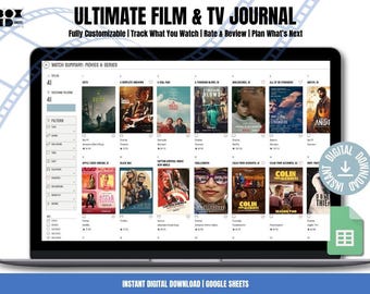 究極の映画＆テレビジャーナル：Google Sheets Tracker（デジタルダウンロード）