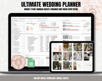 Ultimate Wedding Planner: Google Sheets Organizer (Digital Download)