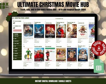Ultimate Christmas Movie Hub, Google Sheets Festive Movie Tracker, Holiday Watchlist, Ratings & Stats Dashboard