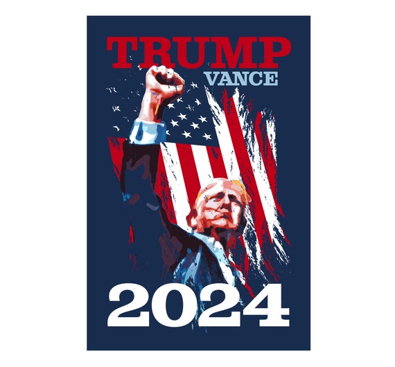 Bandiera Trump Vance 2024 Con Teschio Punisher E Bandiera Americana &ndash; 3'x5' Gialla