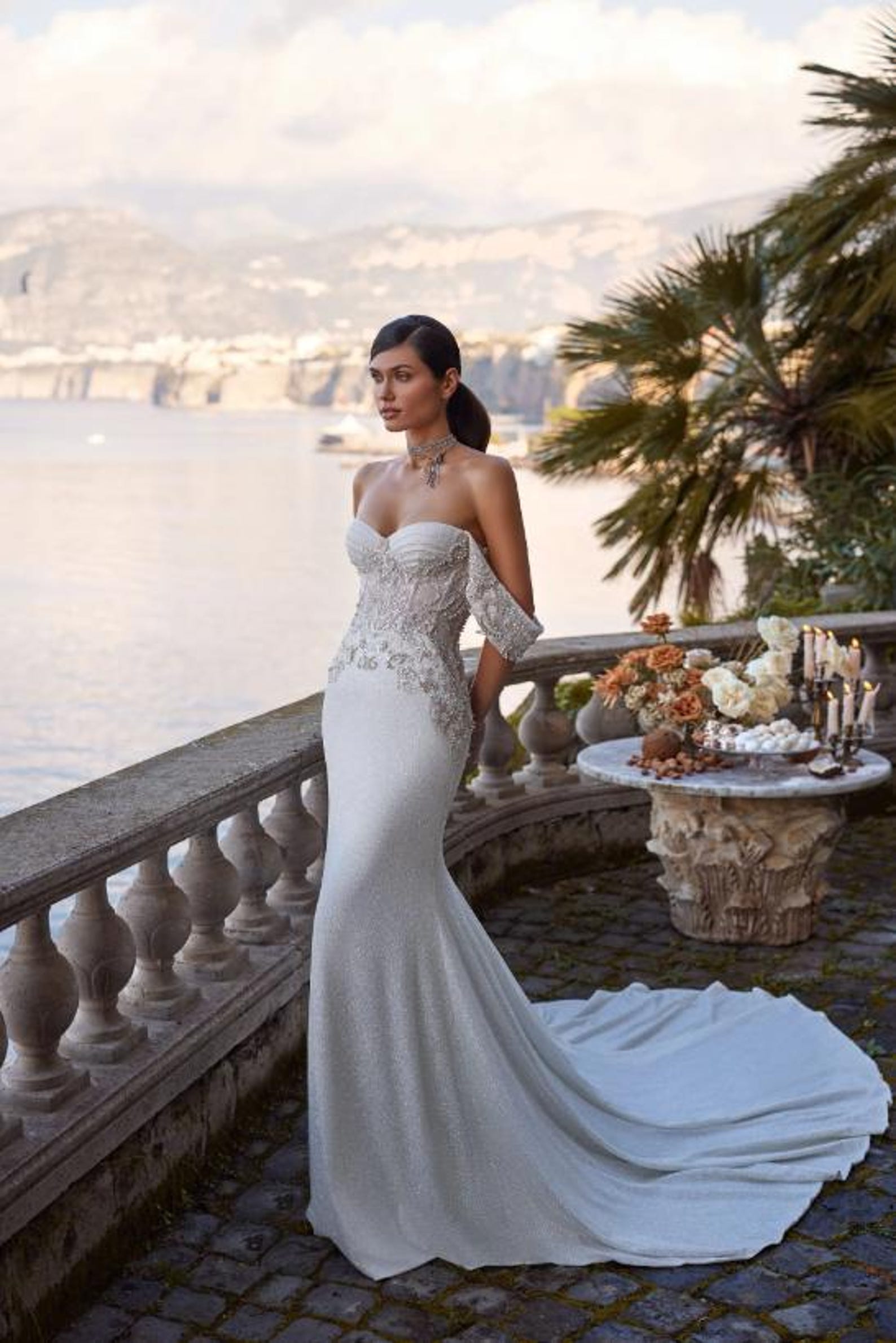 Timeless Mermaid Silhouette Wedding Dress Featuring a Graceful Boat Neckline, Delicate Cap Sleeves, and Elegant for a Sophisticated Bridal Look