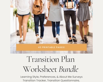IEP Transition Plan Worksheet Bundle: Student Surveys, Goal Setting (Printable PDF)