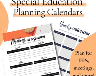 Special Education Calendars and Trackers | IEP Calendars | Printable PDF