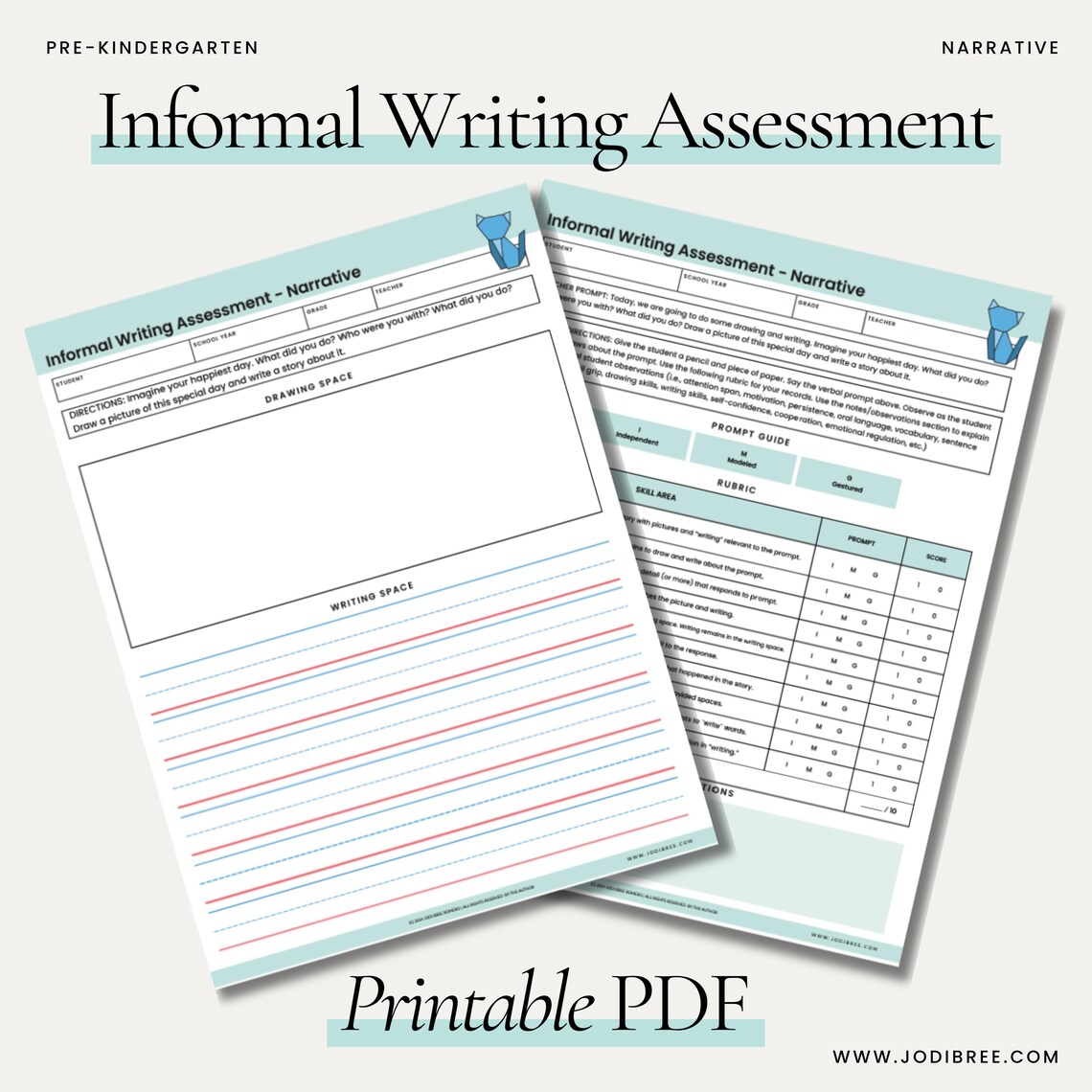 Informal Writing Assessment | Pre-kindergarten Pre-k | Narrative ...