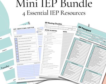 IEP Resources Bundle: Fillable IEP Passport, Meeting Checklist, Weekly Tracker & Notes (PDFs)