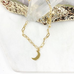 Gold Moon Bracelet / Moon Bracelet / Chunky Moon Bracelet / Gold Stacking Bracelet / 18k Gold Moon Bracelet / Crescent Moon Charm Bracelet