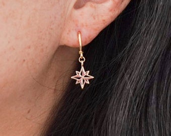 Star Earrings / Celestial Earrings / Moon And Star Earrings / Gold Star Earrings / Dainty Star Earrings / Dainty Gold Earrings / 18k Gold