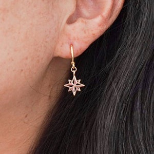 Star Earrings / Celestial Earrings / Moon And Star Earrings / Gold Star Earrings / Dainty Star Earrings / Dainty Gold Earrings / 18k Gold