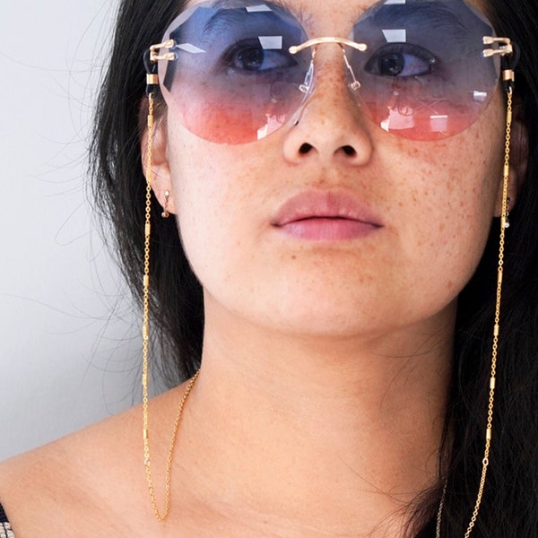 Gold Glasses Chain / Gold Sunglasses Chain / Sunglasses Chain / Glasses Chain / Sunglasses Chain Necklace / Beaded Sunglasses Chain