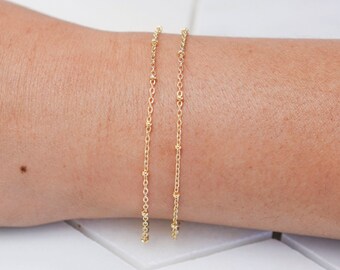 Dainty Gold Bracelet / Chain Bracelet / Dainty Chain Bracelet / Simple Gold Bracelet / Gold Stacking Bracelet / Gold Satellite Bracelet