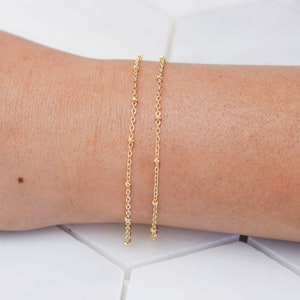 Dainty Gold Bracelet / Chain Bracelet / Dainty Chain Bracelet / Simple Gold Bracelet / Gold Stacking Bracelet / Gold Satellite Bracelet