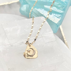 Gold Moon Necklace / Mini Moon and Star Necklace / Gold Filled Moon Necklace / Moon Necklace / Gold Necklace / Gold Crescent Moon Necklace