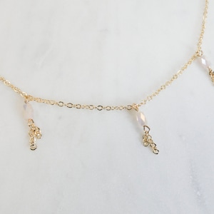 Gold Tassel Necklace / Gold Tassel Choker / Chain Tassel Necklace / Gold Fringe Necklace / Layering Necklace / Beaded Fringe Necklace