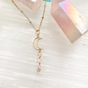 Moon and Star Necklace / Gold Moon Necklace / Moon Necklace / Gold Star Necklace / Gold Crescent Moon Necklace / Dainty Layering Necklace