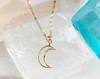Small Moon Necklace - Etsy
