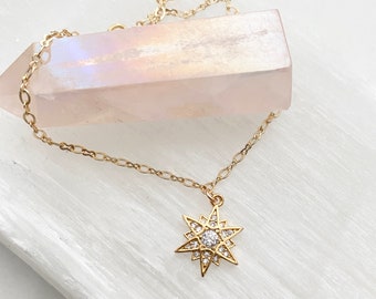 Gold Star Bracelet / Star Bracelet / Sparkly Star Bracelet / Gold Stacking Bracelet / 14k Gold Fill Star Bracelet / Gold Star Charm Bracelet
