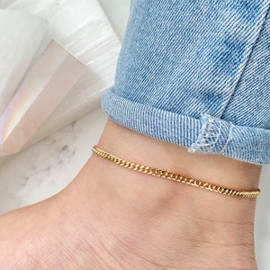 Gold Chain Anklet / Thick Gold Chain Anklet / 18k Gold Chain Anklet / Everyday Gold Chain Anklet / Thick Gold Curb Chain Anklet  Gold Anklet
