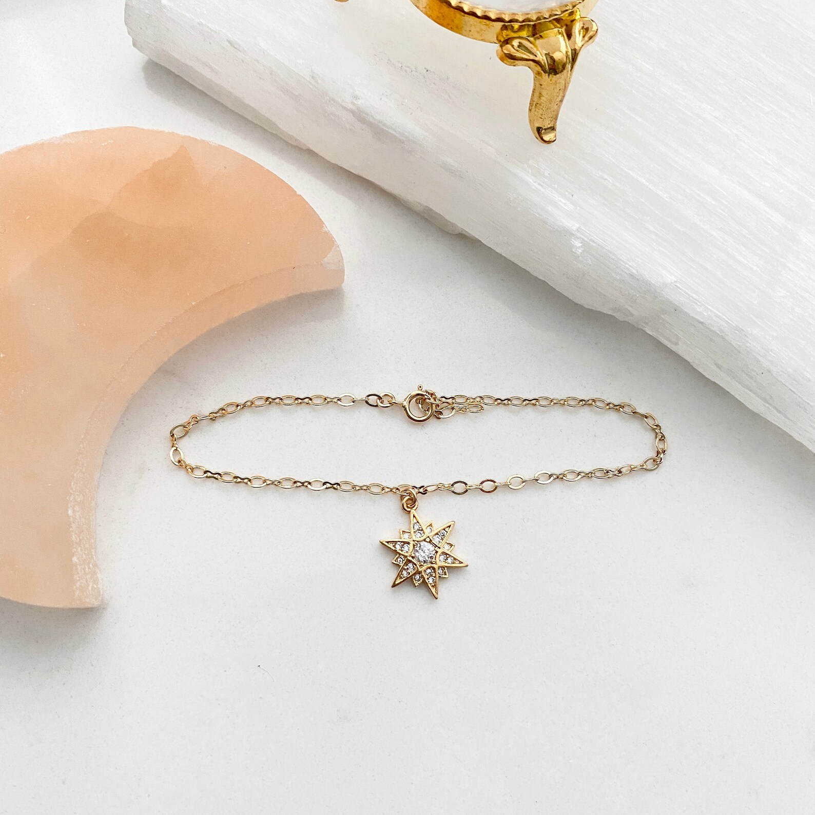 Gold Star Bracelet / Star Bracelet / Sparkly Star Bracelet / Etsy