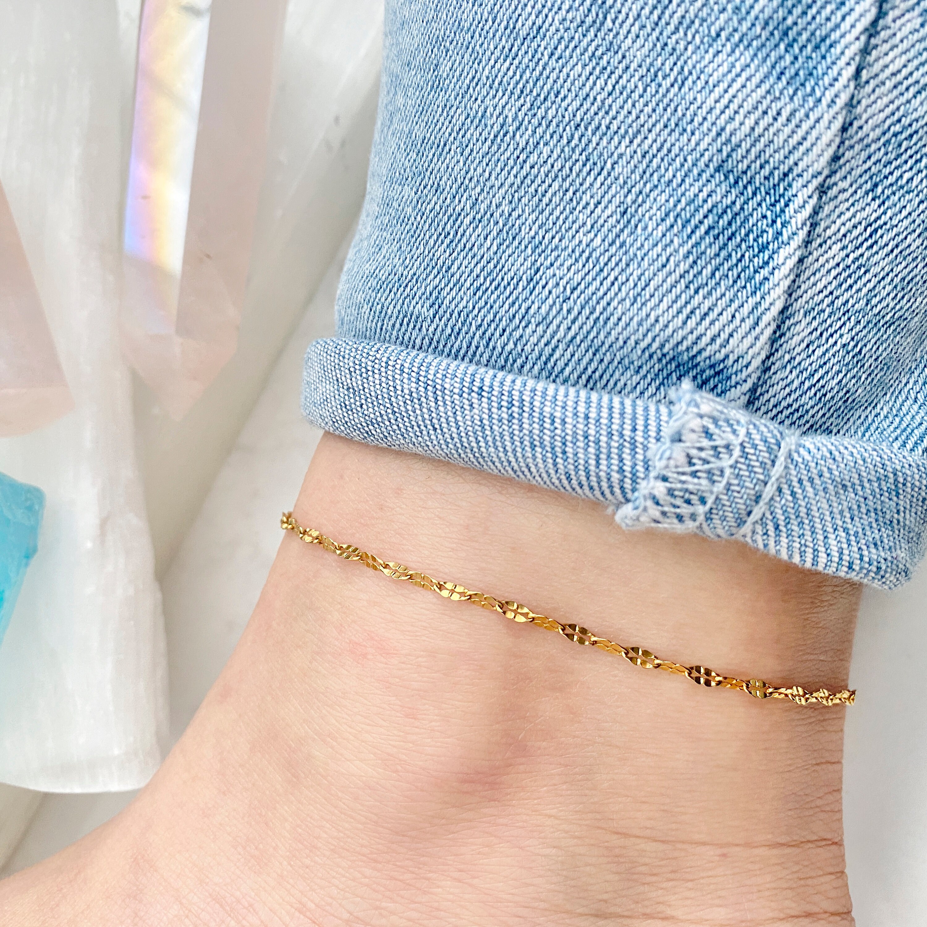 Gold Chain Anklet / Dainty Gold Chain Anklet / Gold Stainless Etsy