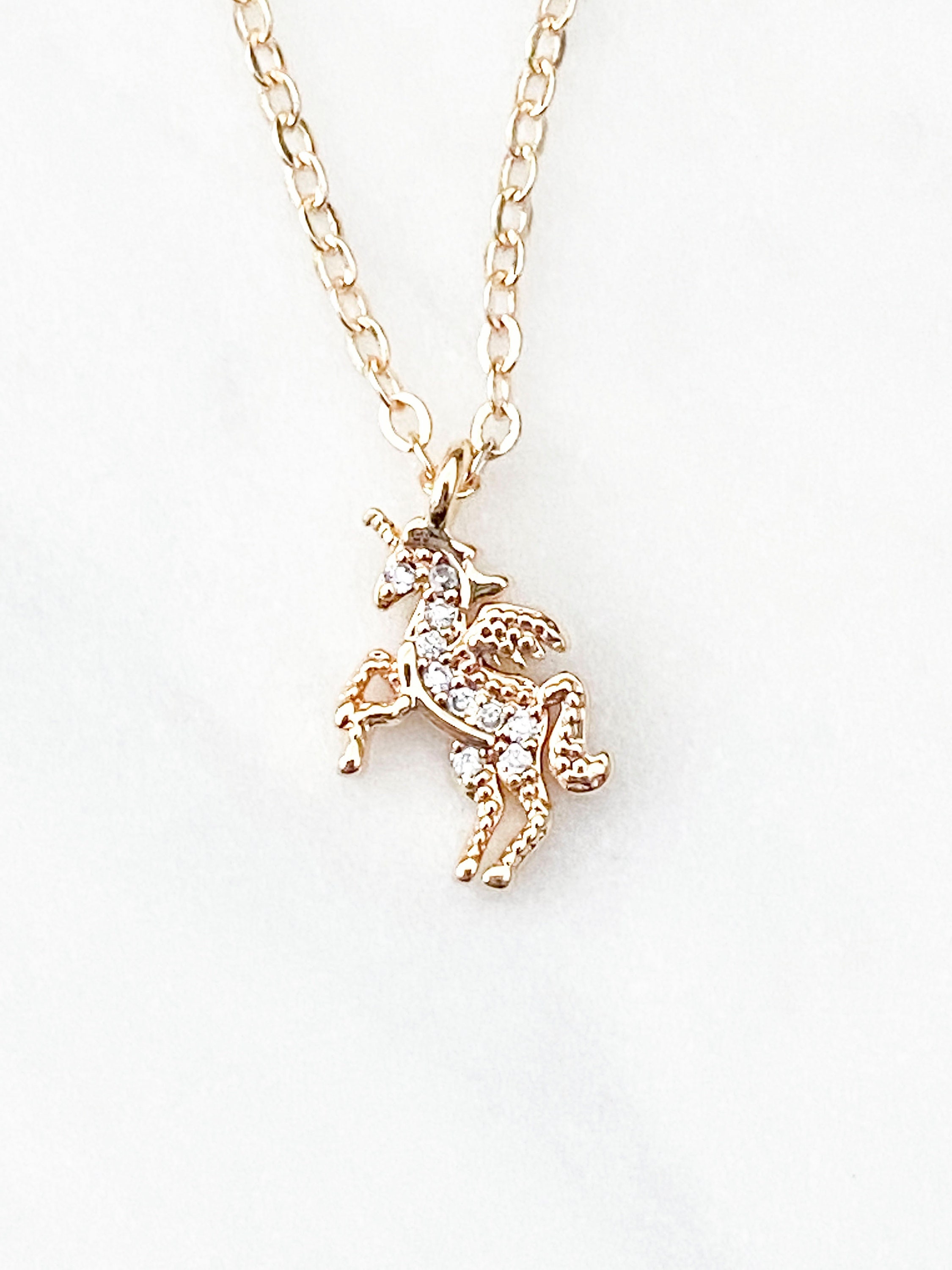 Gold Unicorn Necklace / Unicorn Necklace / Unicorn Charm Etsy