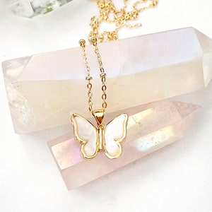 Butterfly Necklace / Gold Butterfly Necklace / Butterfly Charm Necklace / Gold Necklace / Butterfly Choker Necklace / Layering Necklace