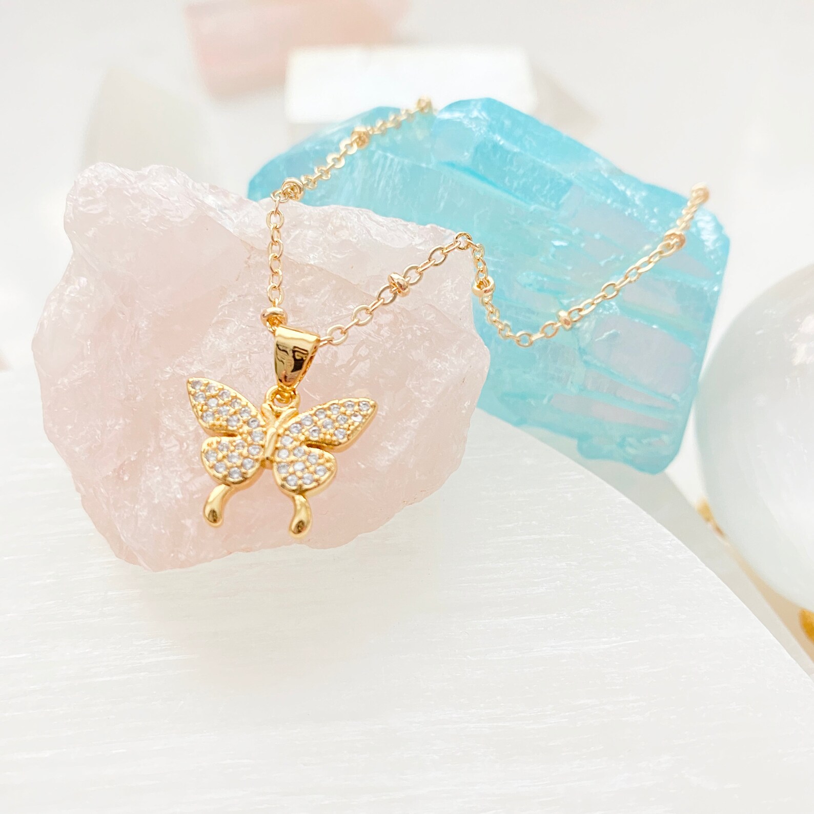 Butterfly Necklace / Gold Butterfly Necklace / Butterfly Charm - Etsy