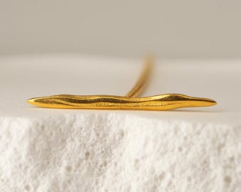 18K vergulde staafoorbel met draadsluiting: sterling zilveren ketting, dubbele piercing