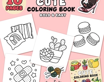 Cute Bold and Easy Designs, 1- Coloring Pages to color, Set 3
