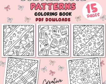 Cozy and Cute Patterns Coloring Pages, Featuring Creative and Mindful Designs for Stress Relief