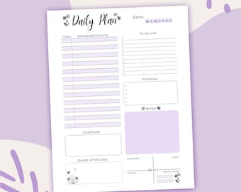 Printable Daily Planner | Cute and Functional Daily Planning Page